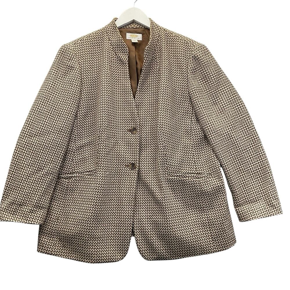Talbots Tweed Blazer Plaid Wool Jacket Career Office Women’s Plus Sz. 16W